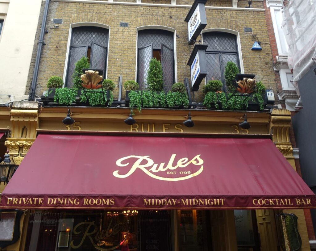 The oldest restaurant in London, Rules