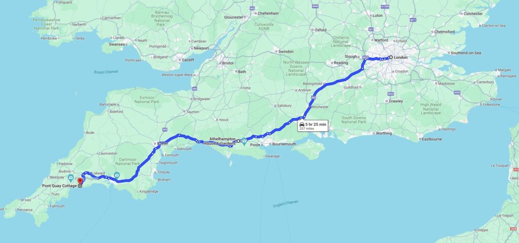 Route to Cornwall